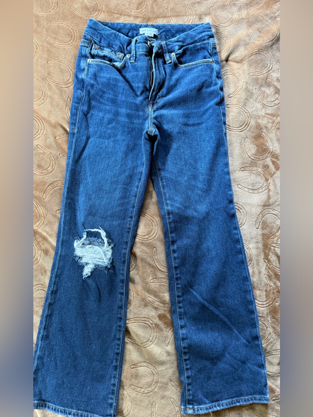 Good American Dark Blue Ripped Skinny Jeans